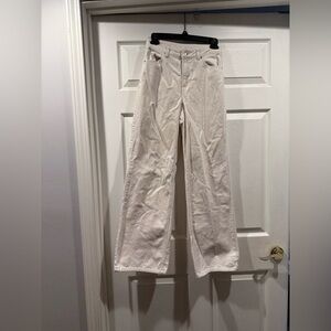 H&M Off-White Wide Leg Jeans